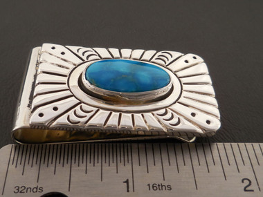 【Navajo】Native American Money Clip ターコイズ Turquoise Money Clip by Navajo – Gallup Trading