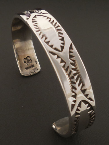 Mens Large Sterling Silver Cuff Bracelet | Navajo Handmade - FREE
