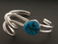 Sleeping Beauty Turquoise Bracelet Sterling Silver Navajo Handmade Leroy Begay 6 1/4" - 6 3/4" wrist