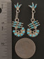 Zuni Turquoise Dangle Sterling Silver Sleeping Beauty Turquoise 1 1/2" long 