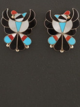 Thunderbird Earrings Native American Handmade | Zuni Inlay