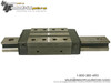 IKO LRWX 45C2R380T1H linear guide rail bearing block assembly with mounting holes on white background