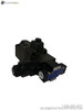 YUKEN BSG-03-2B3B-D24-4756 Hydraulic Valve with Blue Solenoid Actuator and Multiple Ports Black Cast Iron Body