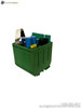 Euro Instruments EB0838046001A/B PLC I/O Module green housing with blue capacitors ribbon cable connector terminals