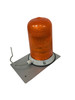 FRESNEL Ba15d 40W Orange Rotating Beacon Warning Light with Metal Mounting Base Panel Indicator Lamp