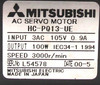 Mitsubishi HC-PQ13-UE Servo Motor 100W 3000RPM 105V 9A