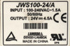 Nemic Lambda JWS100-24/A Power Supply 100-240 Vac Input, 24 V Output, 1.5A