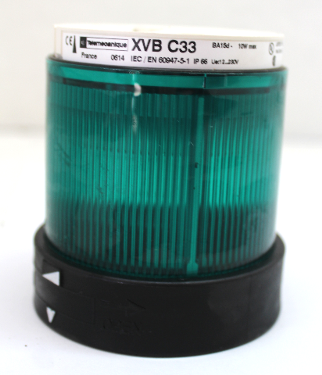 Telemecanique XVB C33 Green Indicator Stack Light Cover w/Bulb, 10W