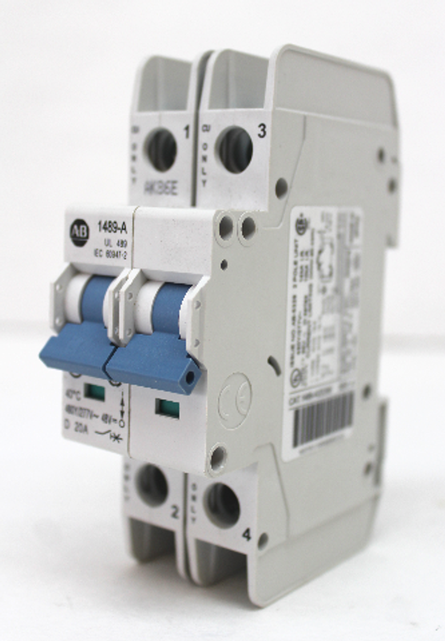 Allen Bradley 1489-A2D200 Circuit Breaker 2 Pole, 20A, 480Y/277V