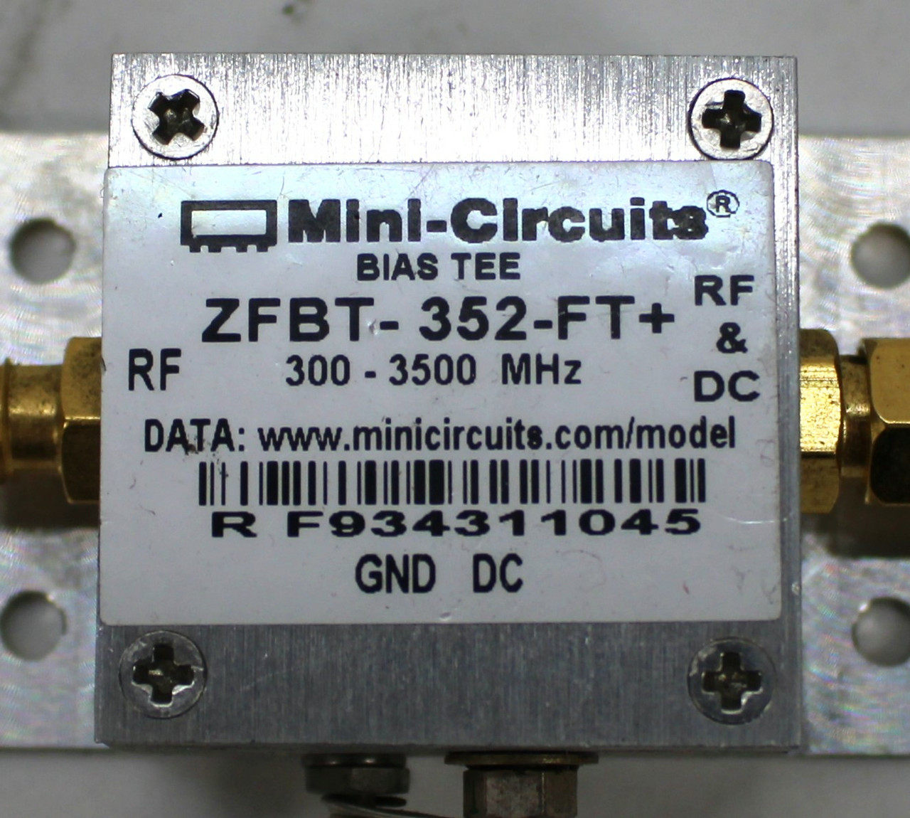 Mini-Circuits ZFBT-352-FT+ Bias Tee, 300-3500MHz