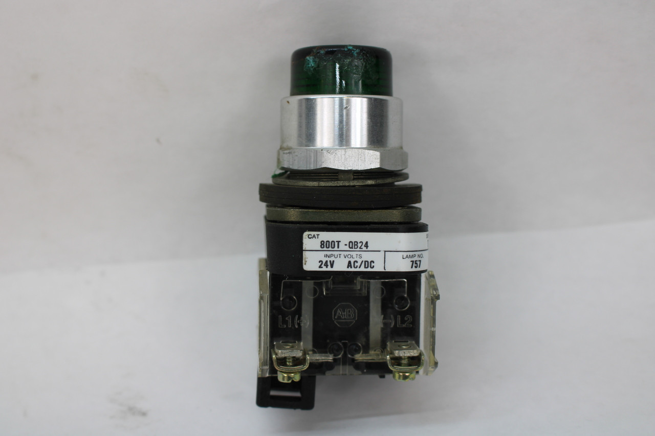 Allen Bradley 800T-QB24 Green Illuminated Momentary Pushbutton 24V AC/DC Series T