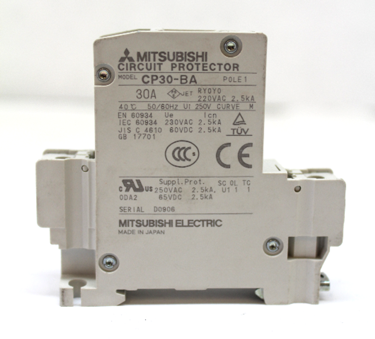 Mitsubishi CP30-BA Circuit Protector 30A, 1Pole, 230VAC/60VDC