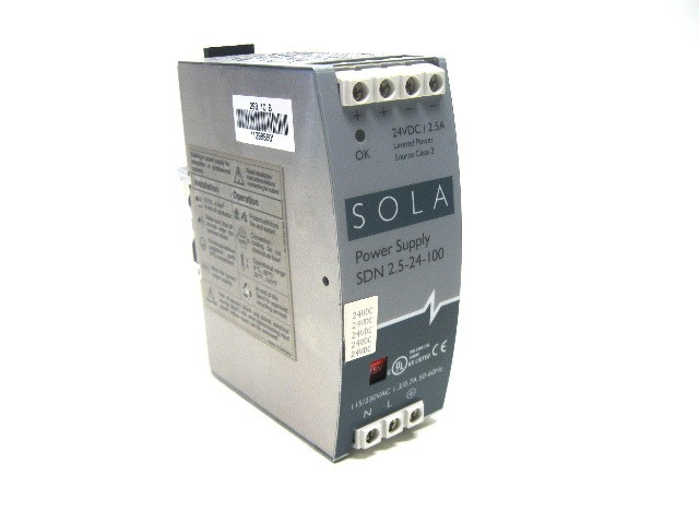 Sola SDN 2.5-24-100 Power Supply 115/230 Vac 24 Vdc