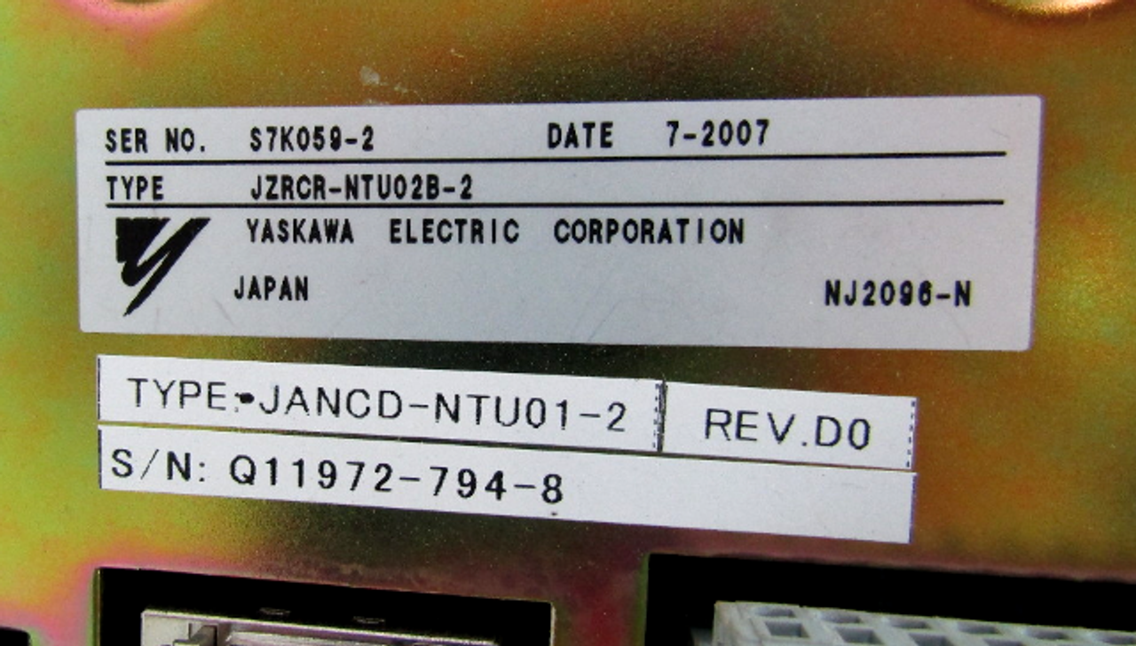 Yaskawa JZRCR-NTU02B-2 Power Supply JANCD-NTU01-2 Rev. D0