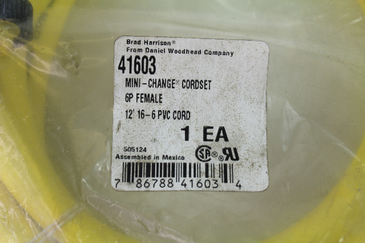 Brad Harrison 41603 Mini-Change Cordset NEW