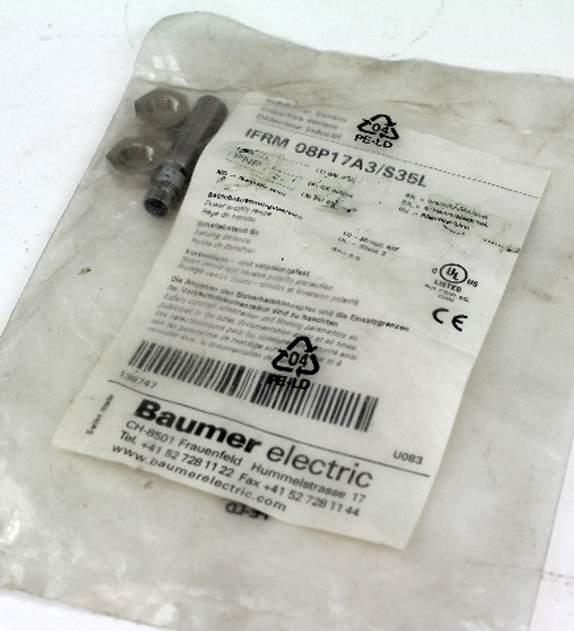 Baumer IFRM 08P17A3/S35L Proximity Sensor New