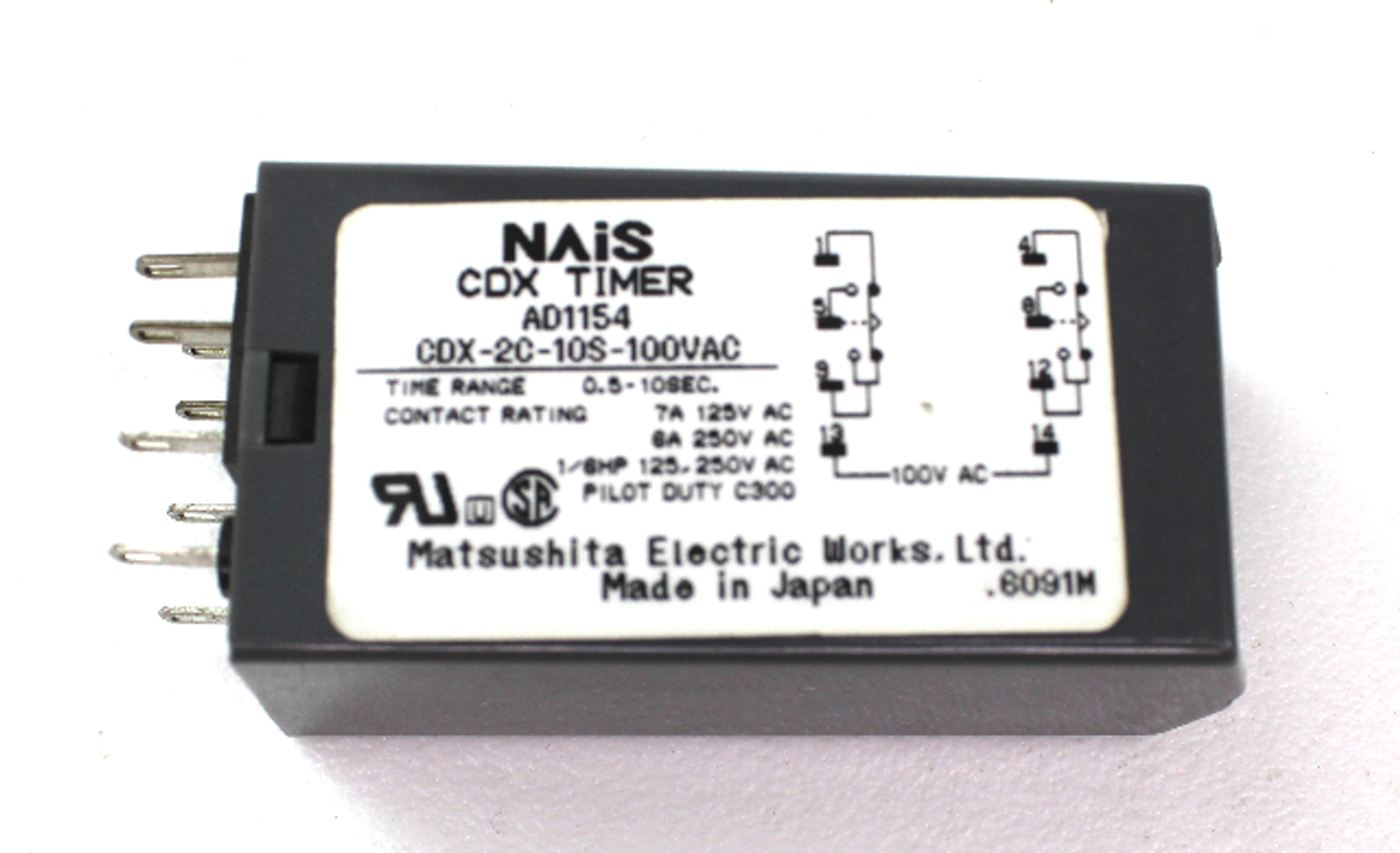 Matsushita AD1154 CDX-2C-10S-100VAC Timer Relay Used