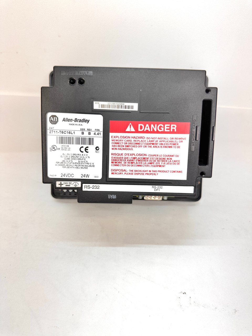 Allen Bradley 2711-T6C16L1 Panelview 600 Ser. B FRN 4.41 24V