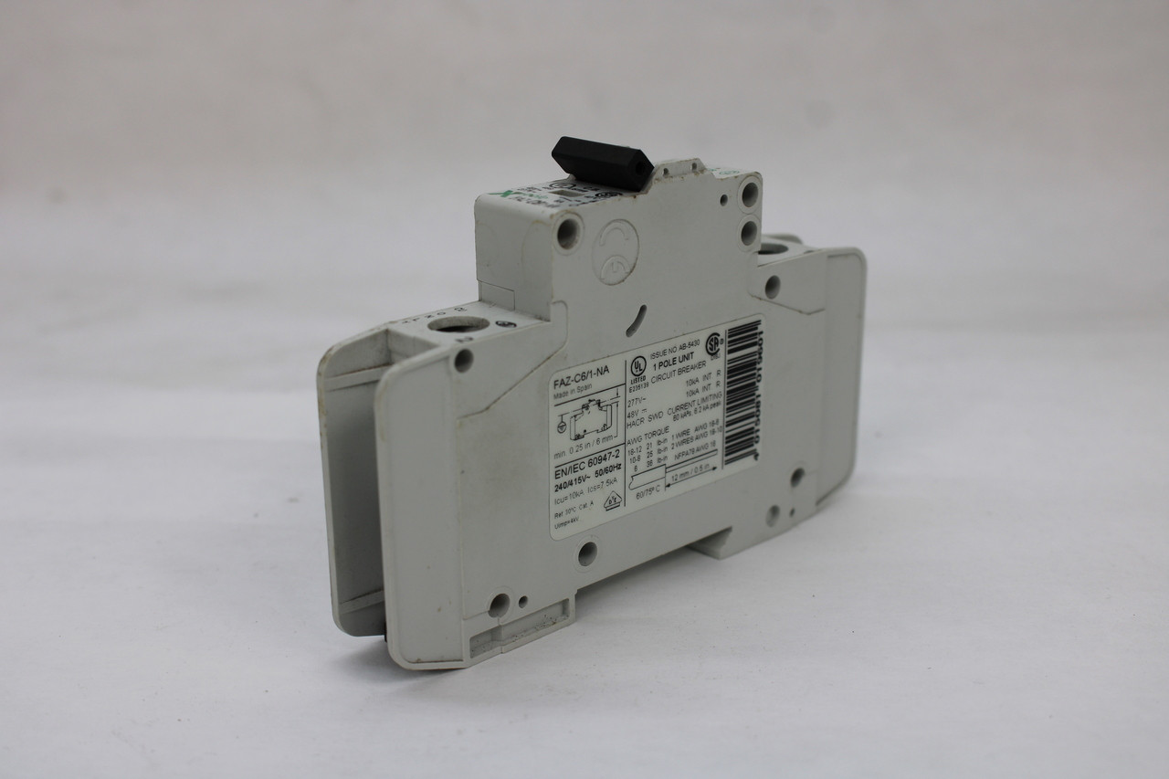 Moeller FAZ-C6/1-NA Miniature Circuit Breaker 6A 60VDC
