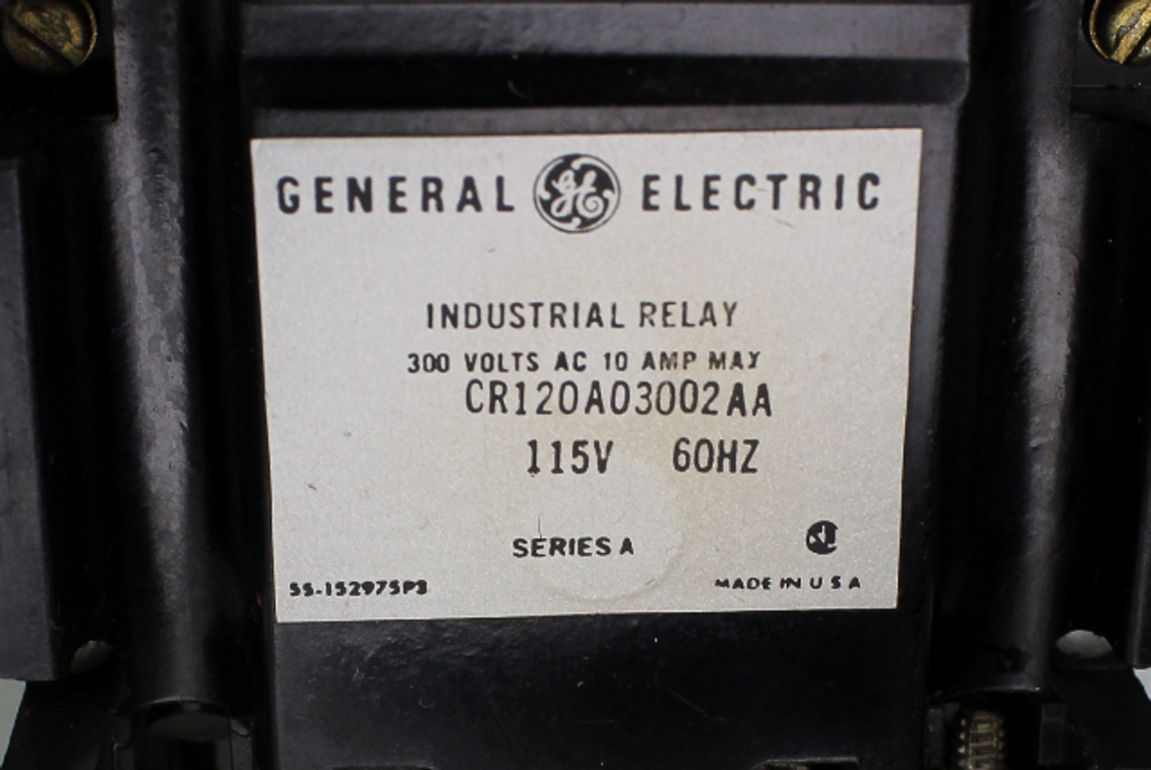 General Electric CR120A03002AA Series A Industrial Relay 115V 10A