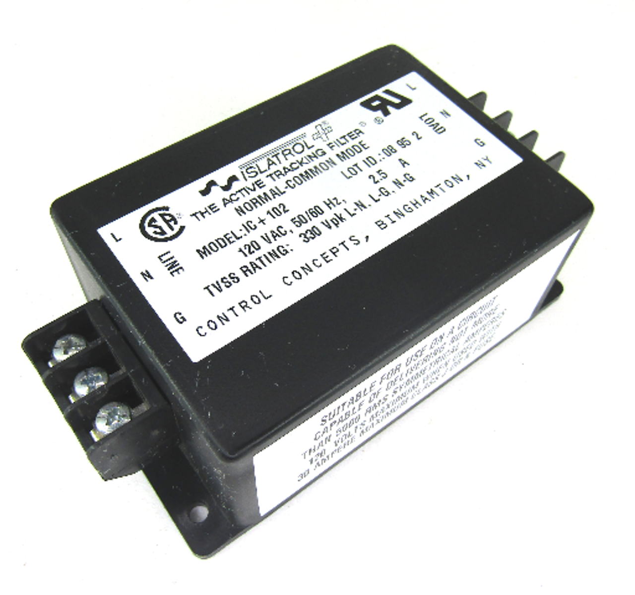 Details about / CONTROL CONCEPTS ISLATROL ACTIVE TRACKING FILTER 120 VAC IC+107 2 AVAILABLE