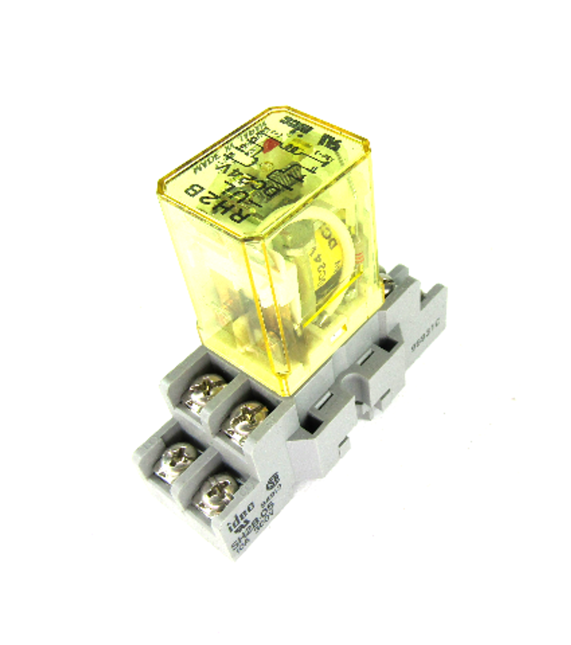 Idec SH2B-05 Relay Socket w/ RH2B-UL Power Relay, 24VDC, 300V