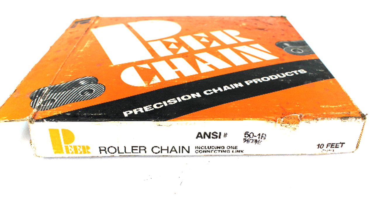 Peer Chain Ansi 50-1R Standard Roller Chain, 10 Feet