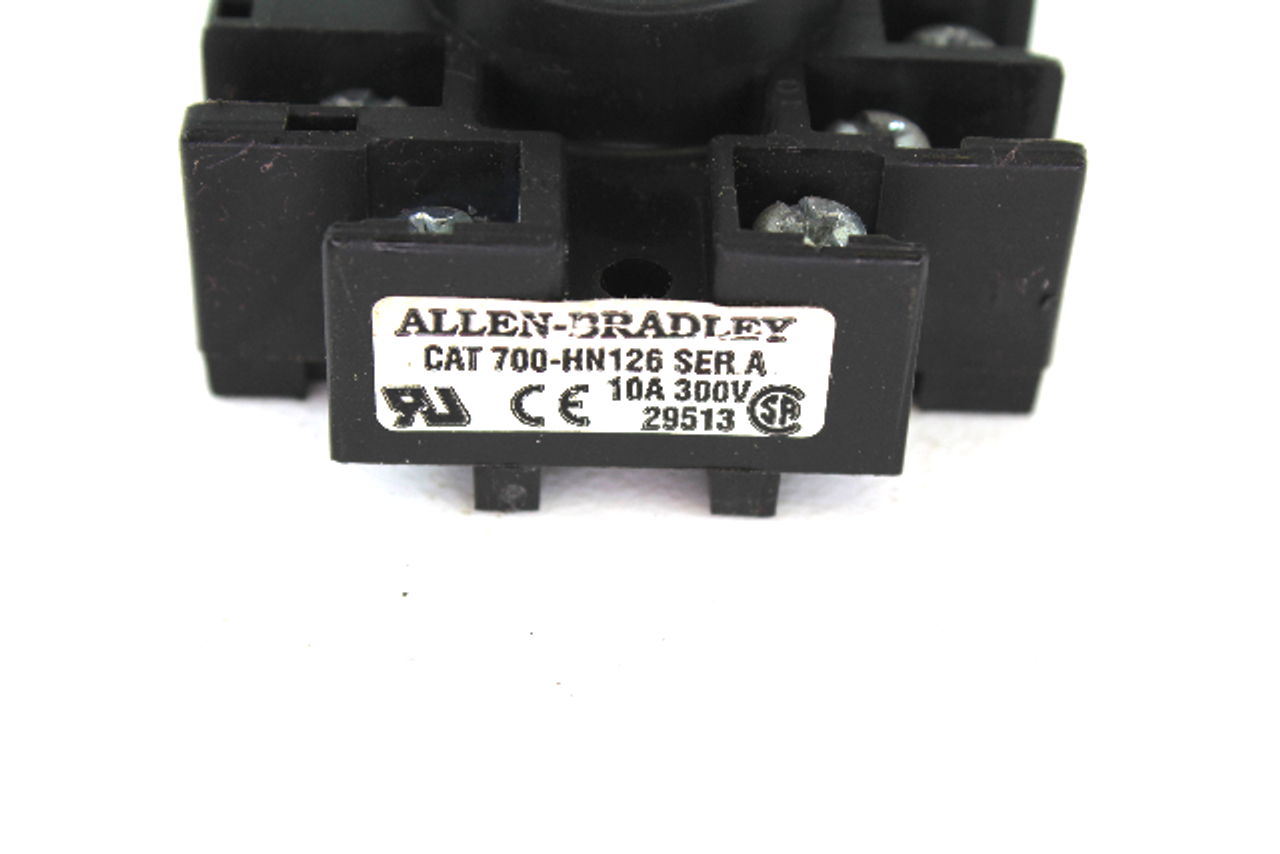 Allen Bradley 700-HN126 Ser. A Relay Socket, 110 Amp, 300VAC, 11 Pin