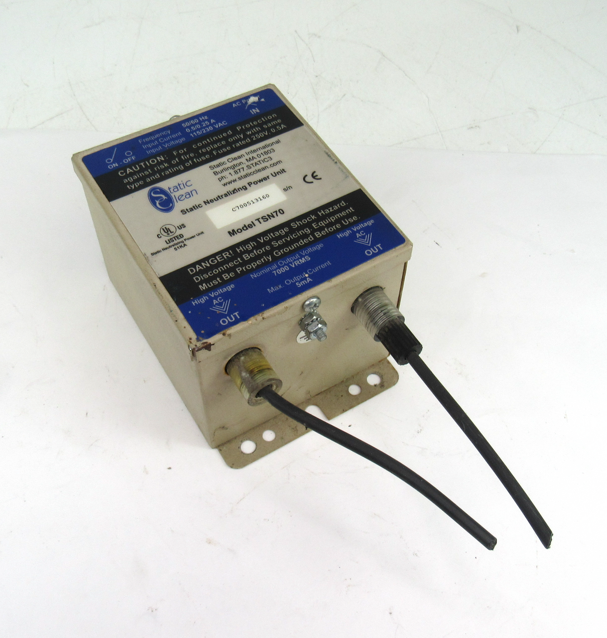 Static Clean TSN70 Neutralizing Power Unit S/N C700513160