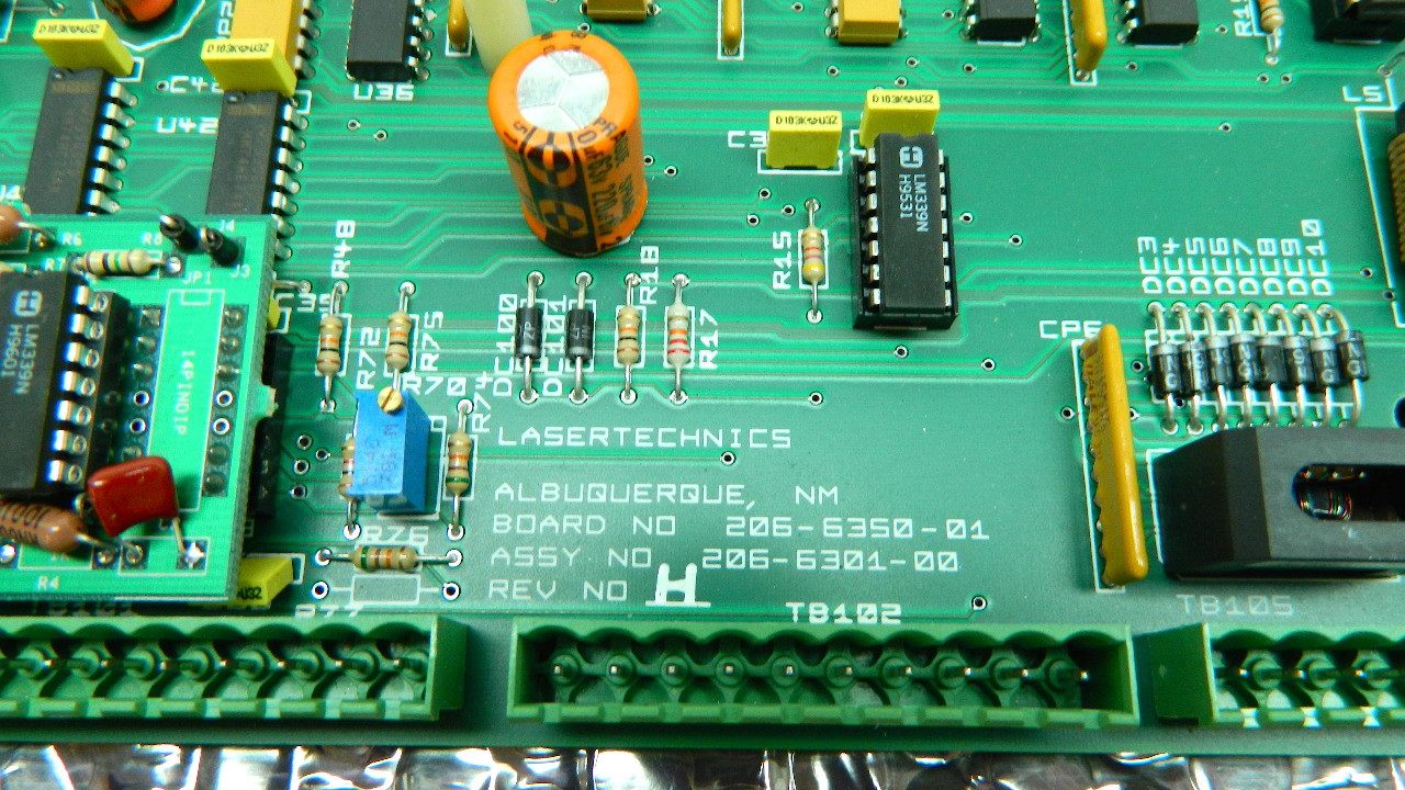 Lasertechnics 206-6301-00 PC Board Assembly 206-6350-01 Revision H C-Tek Corp.