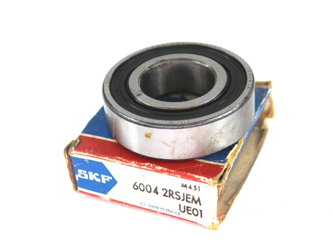 SKF 6004 2RSJEM Deep Groove Ball Bearing, 20mm ID, 42mm OD, 12mm Wid.