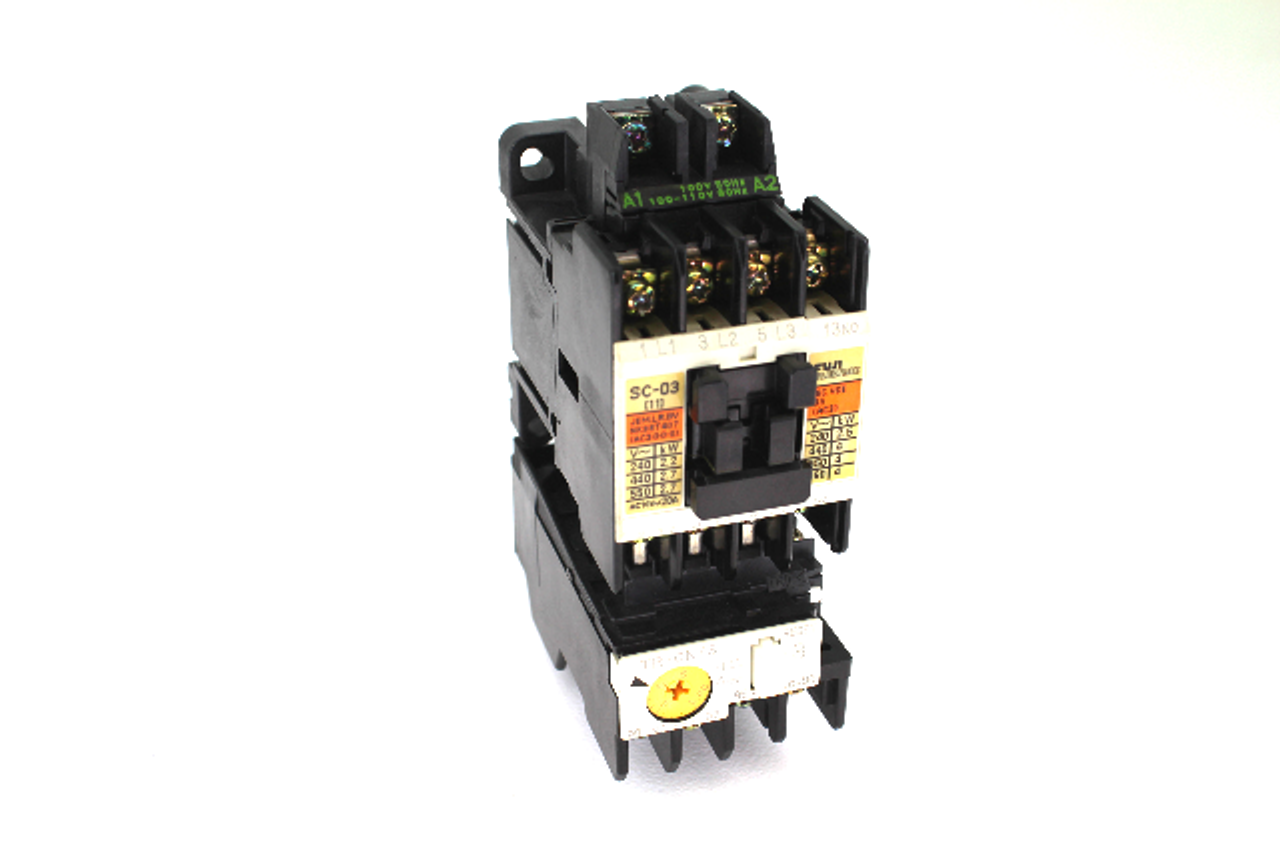 Fuji Electric SC-03 Contactor, 11 Amp w/ TR-ON/3 Thermal Overload Relay, 6 Amp, 600V AC
