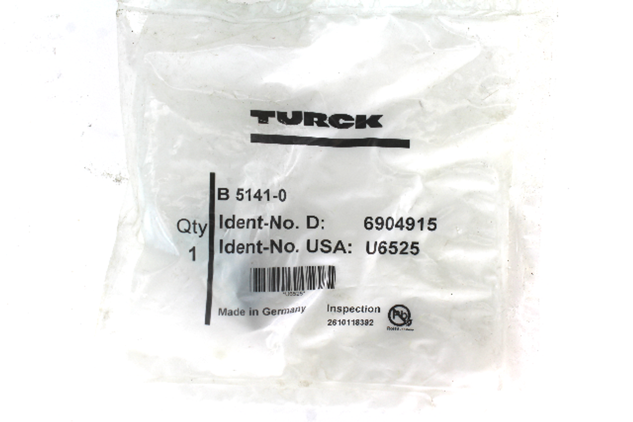 Turck B5141-0 M8 Socket, Solder Terminal, 5 Position, 4-Pin