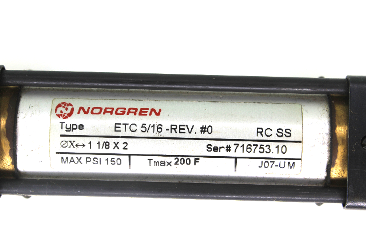 Norgren ETC 5/16-REV.#0 Pneumatic Cylinder, 5-1/6" Bore, 1-1/8" Stroke