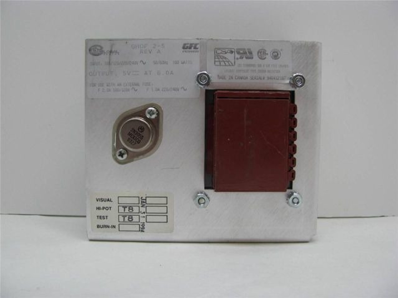 GFC Power GHOF 2-5 Power Supply 5VDC Output 6 Amps Input 100-240VAC