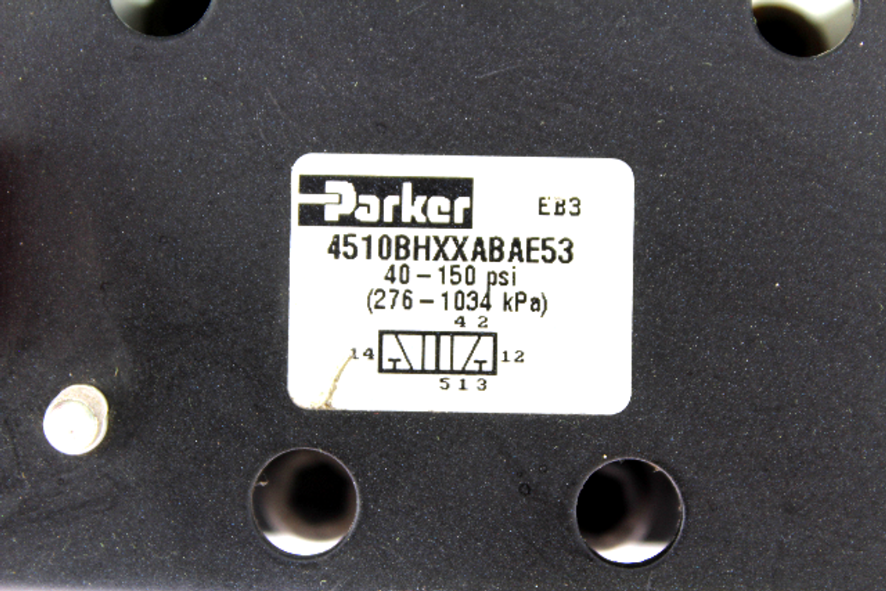 Parker 4510BHXXABAE53 Pneumatic Solenoid Valve,  40~150 PSI, 110/120V, 50/60Hz