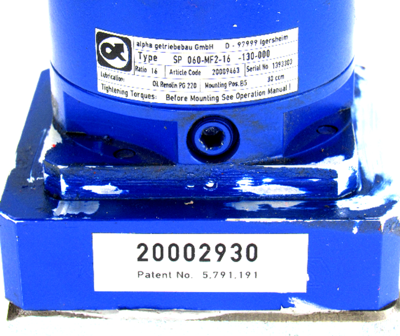 Alpha Getriebebau SP060-MF2-16-130-000 Gearbox Servo Motor, Ratio 16, 30ccm