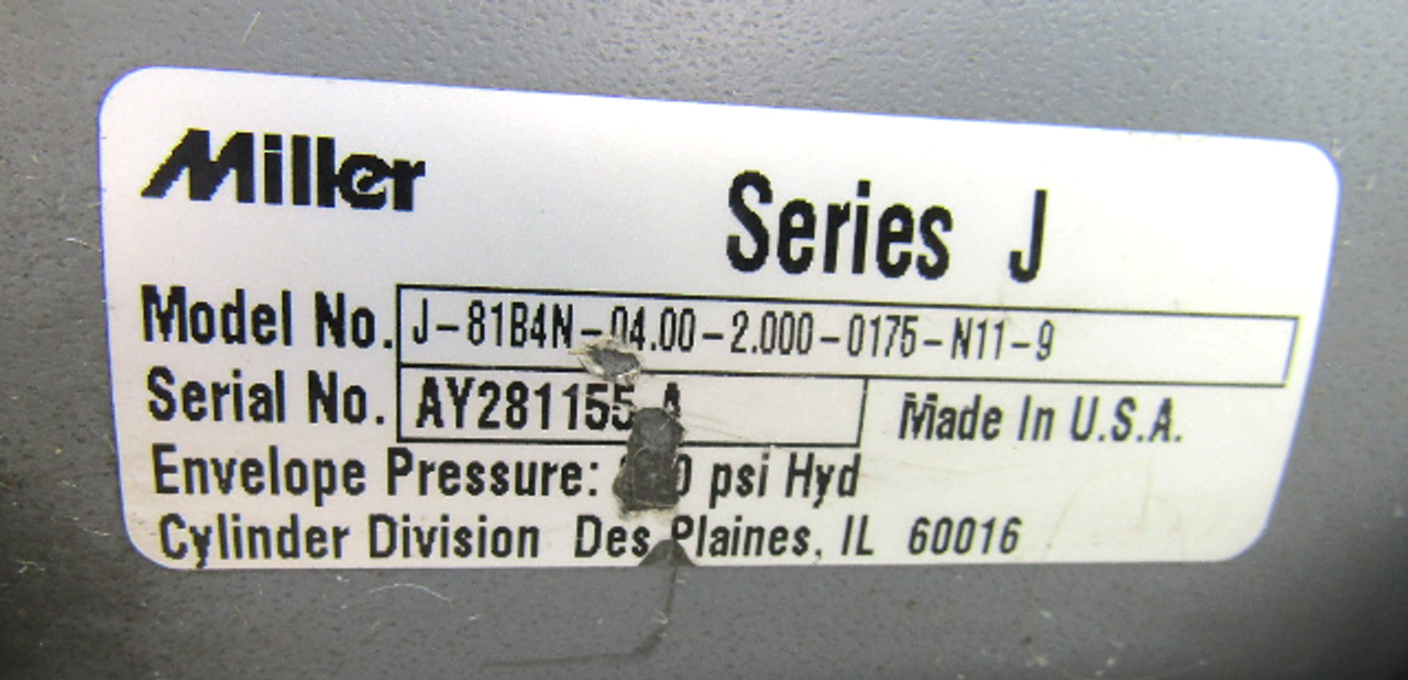 Miller J-81BN-04.00-2.000-0175-N11-9  Hydraulic Cylinder, Series J