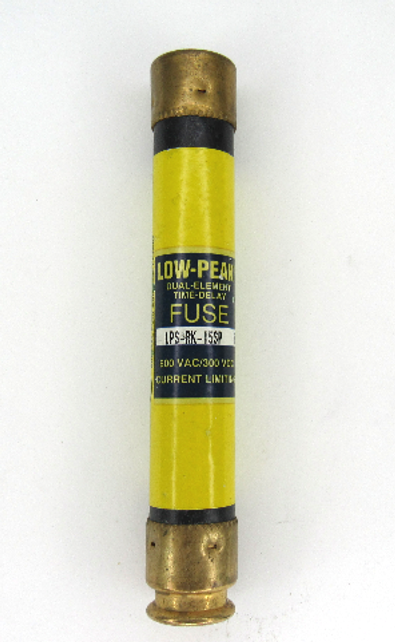 Bussmann Low-Peak LPS-RK-15SP, Dual Element, Time Delay Fuse Current limiting  15Amp, 600V