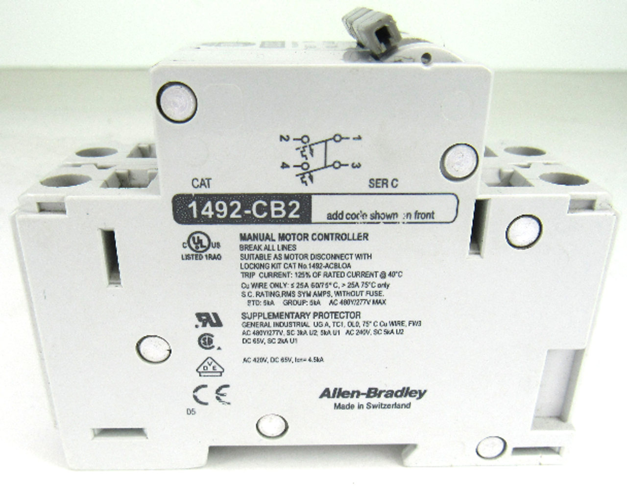 Allen Bradley 1492-CB2 G030 Circuit Breaker, 3 Amp, 277V AC, 2-Poles