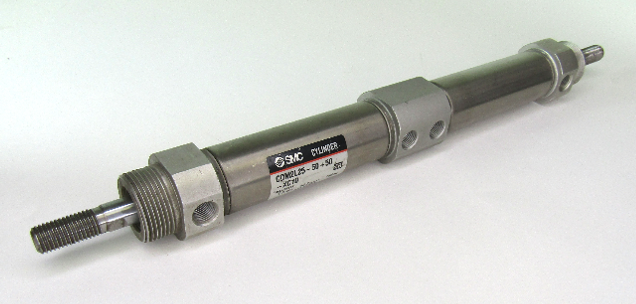 SMC CDM2L25-50+50-XC10 Dual Stroke Cylinder / Double Rod, 25mm Bore, 50mm Stroke, 145 psi