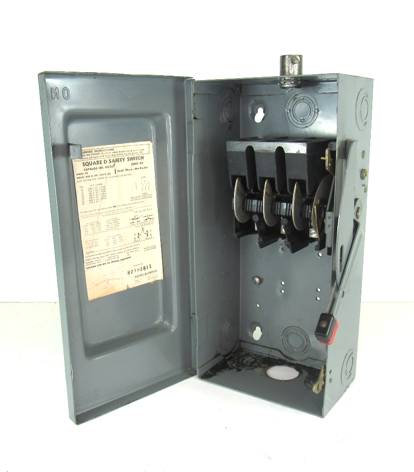 Square D HU362RB Heavy Duty Safety Switch 60 Amp 600V Rainproof Non