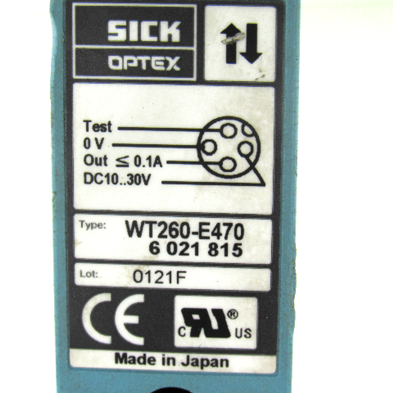 Sick WT260-E470 Optex Proximity Sensor, 1.5M Range, <0.1 Amp, 10~30V DC