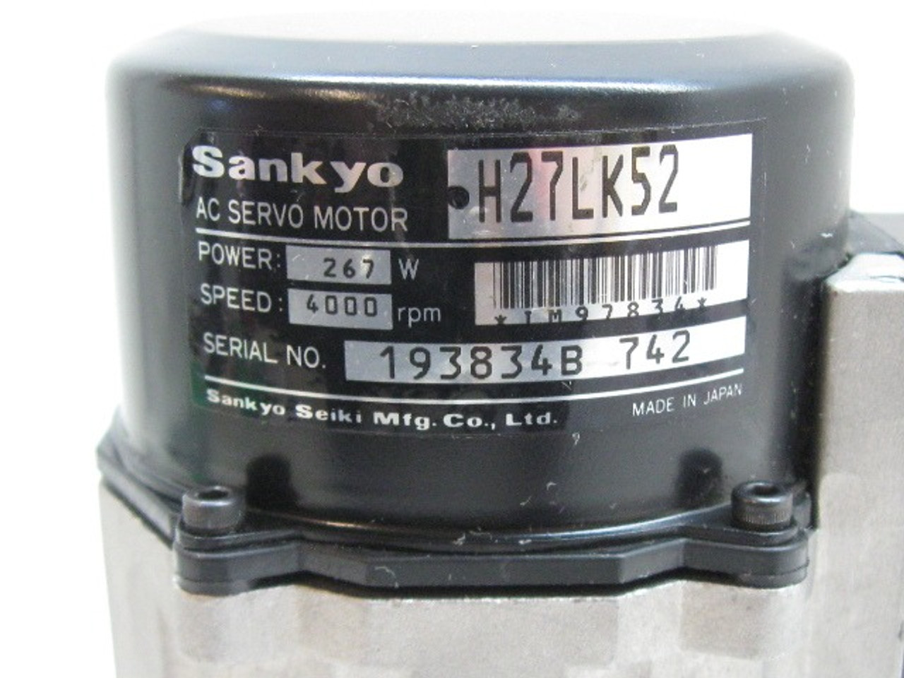 Sankyo H27LK52 AC Servo Motor 267 Watts 4000 Rpm