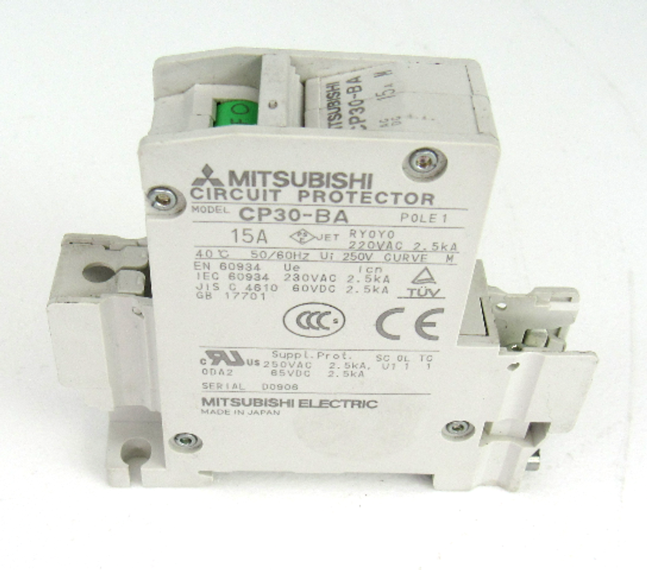 Mitsubishi CP30-BA Circuit Protector 15 Amp, 1-Pole, 250V AC/65V DC