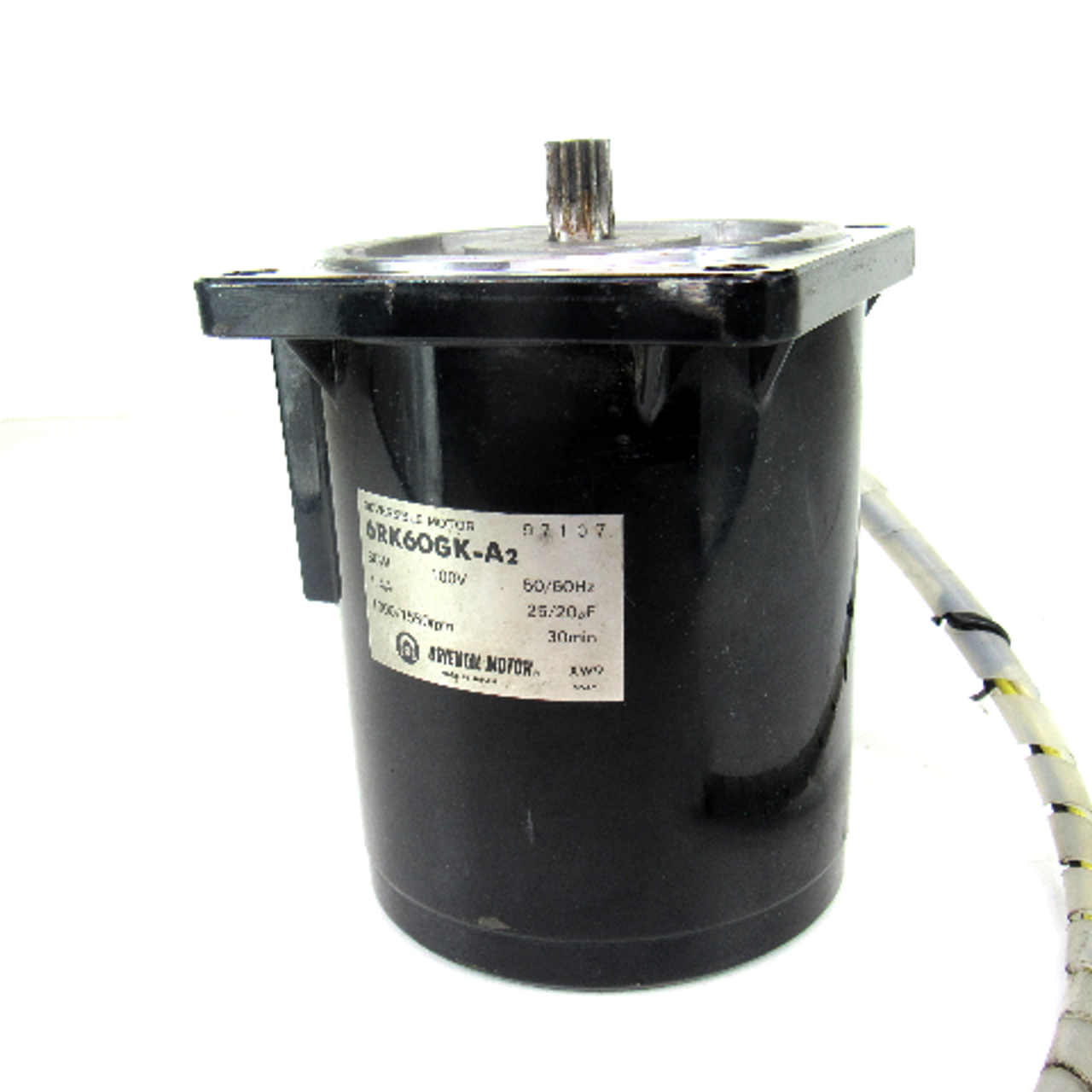 Oriental Motor 6RK60GK-A2 Reversible Motor, 60 Watt, 100V, 50/60Hz, 1.4 Amp, 1300/1550 RPM, USED