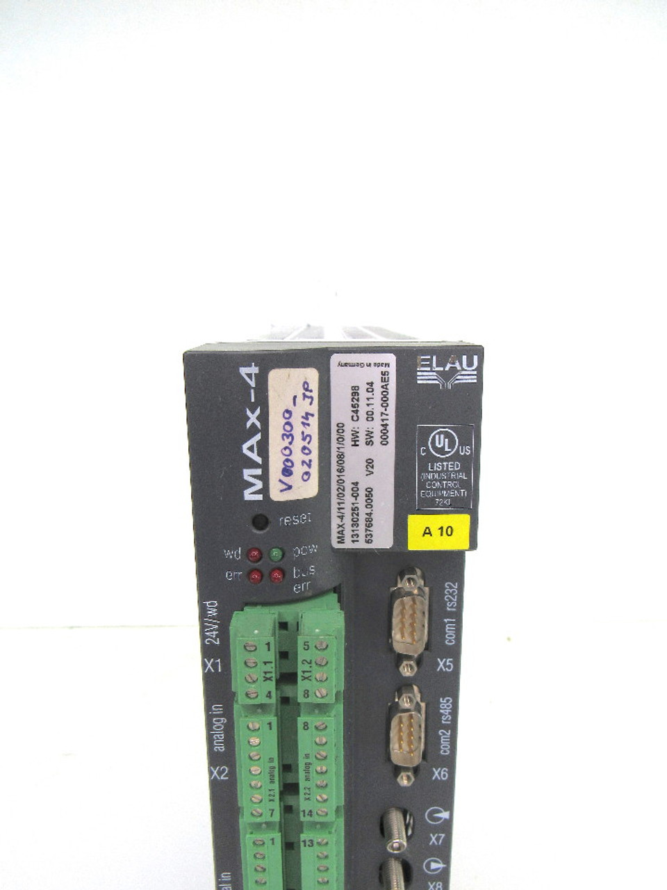 ELAU Schneider Electric MAX-4/11/02/016/08/1/0/00 Servo Drive w/ Profibus DP S