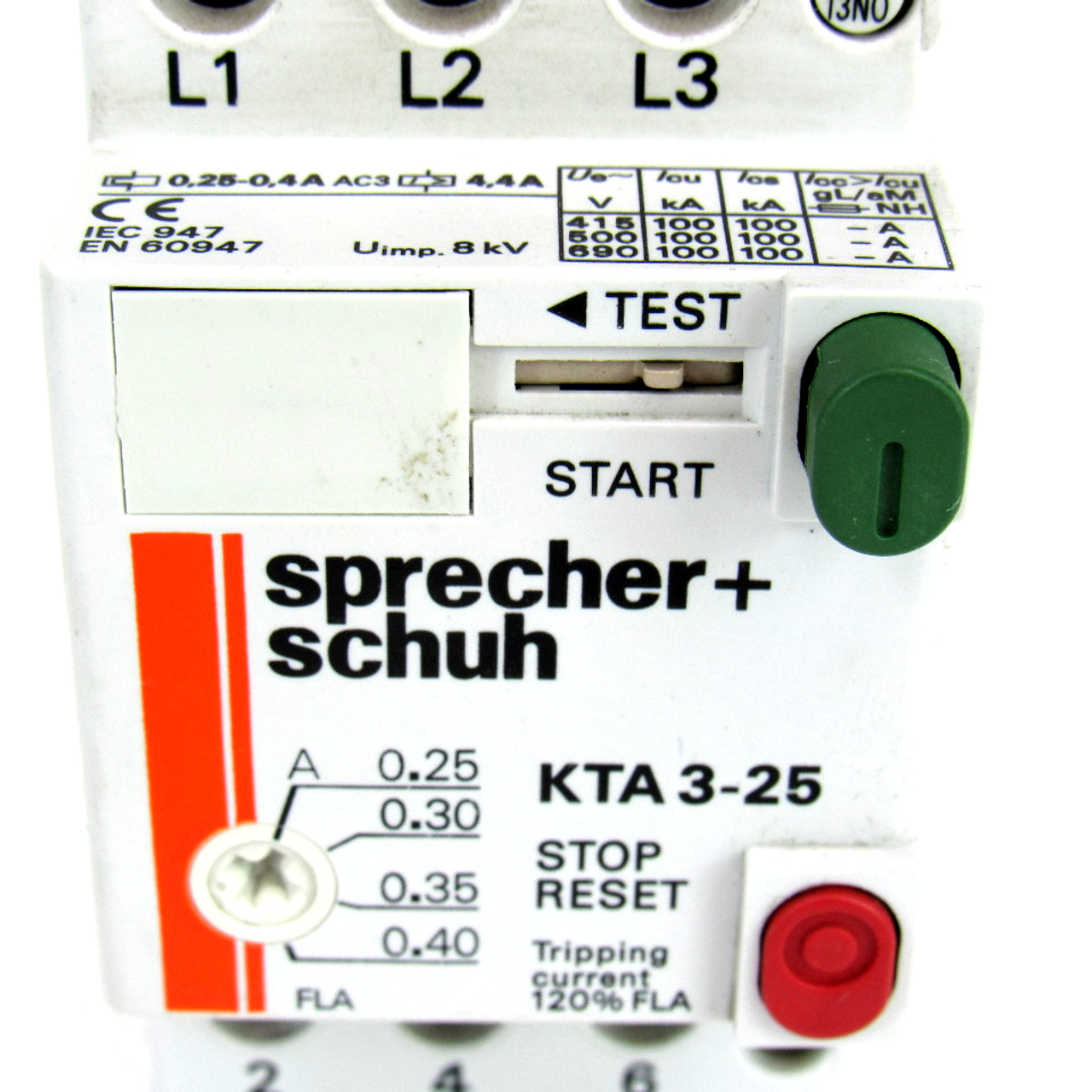 SPRECHER SCHUH MANUAL MOTOR STARTER KTA3-25 .40-.60A N354 SPRECHER SCHUH MANUAL MOTOR STARTER KTA3-25 .40-.60A N354