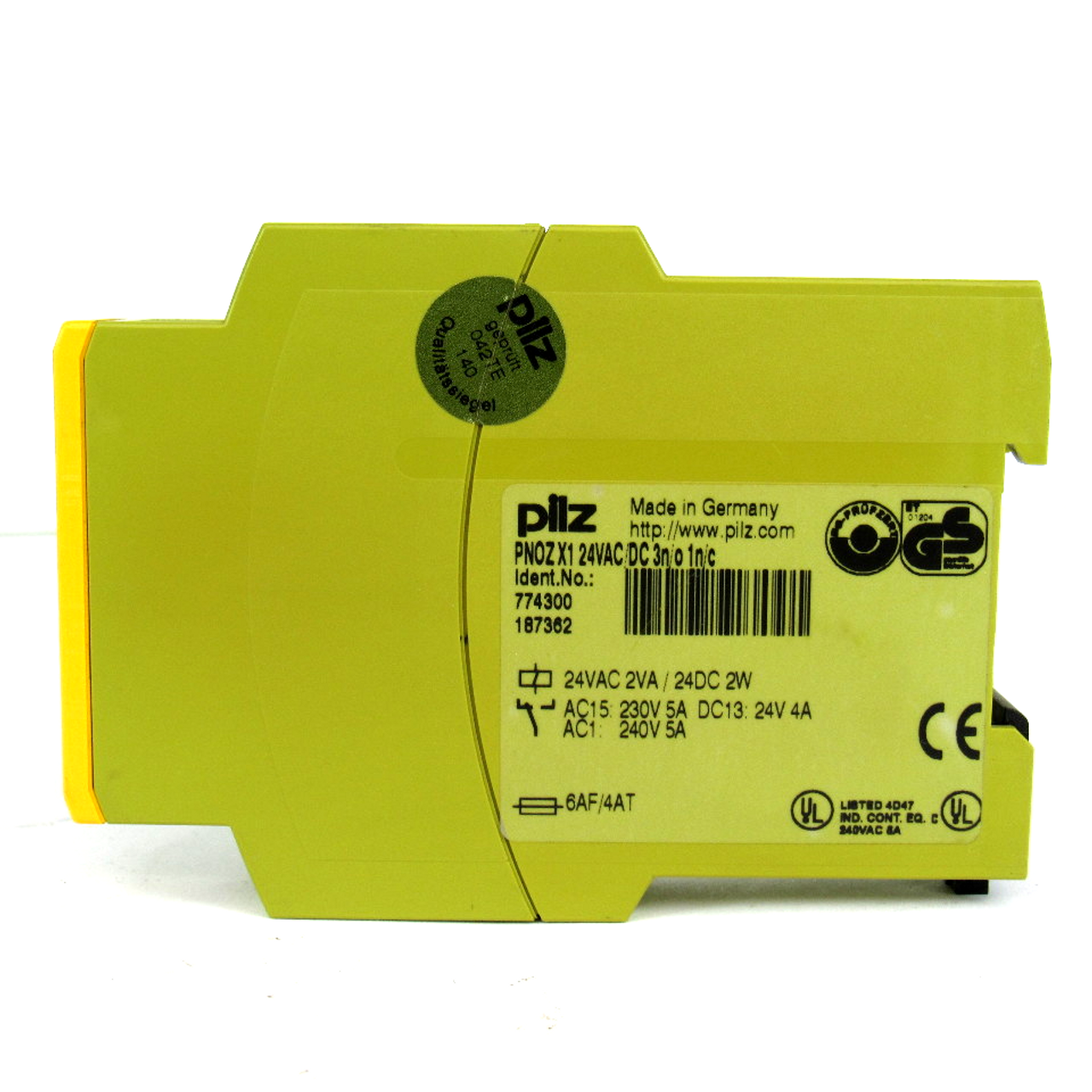 Pilz PNOZ X1 24VAC/DC 3n/o 1n/c Safety Relay, 24V AC/DC, 2W, 5 A