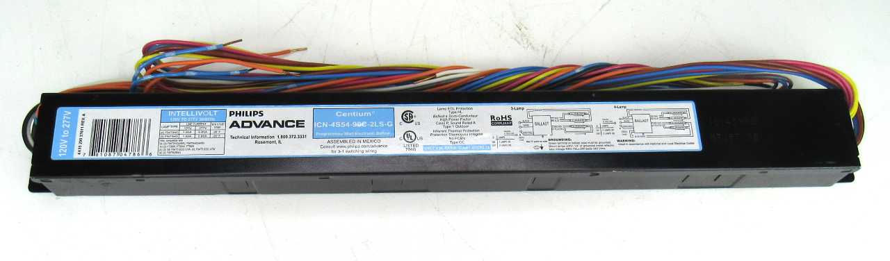 Philips Advance ICN-4S54-90C-2LS-G Electronic Centium Ballast, 120-277V